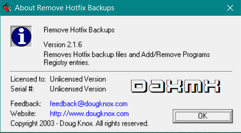 Remove Hotfix Backups